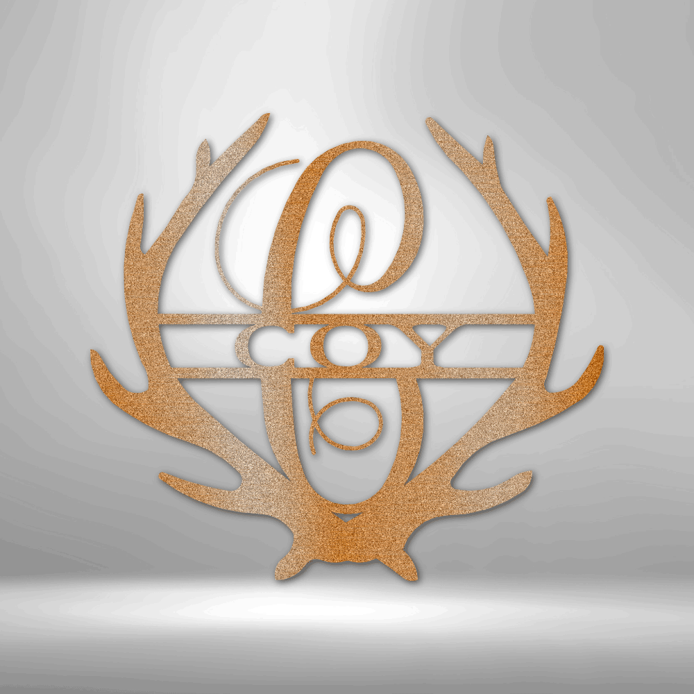 Deer Antler Custom Steel Sign, Personalized Metal Sign, Family Name Metal Sign, Gift For Newlyweds