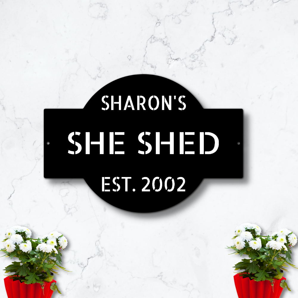 She Shed Metal Plaque, Personalized Gifts For Mothers Day, Wall Hanging Decor, Outdoor Art