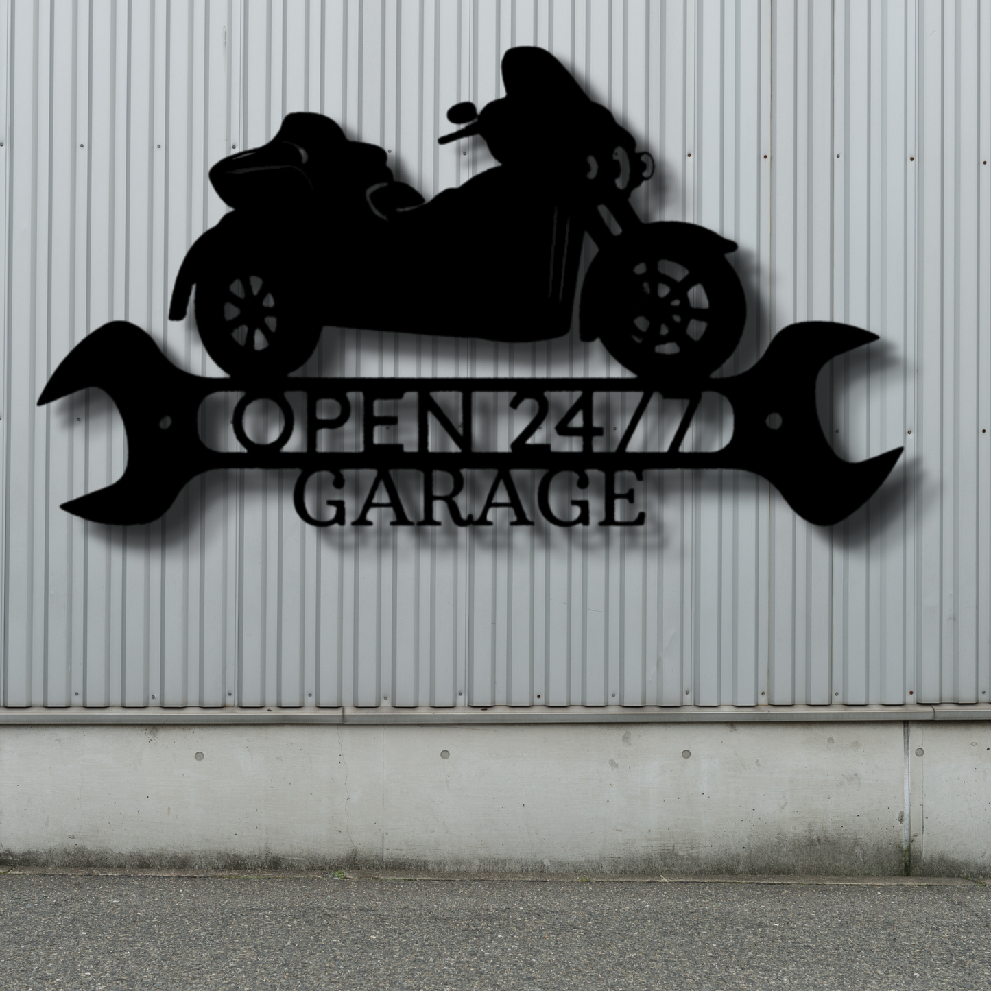 Trike Shop Metal Sign, Trike Motorcycle Garage Shop Metal Address Sign, Outdoor Wall Hanging,, Wall Art Decor, Trike Shop  Address Sign Gift For Him