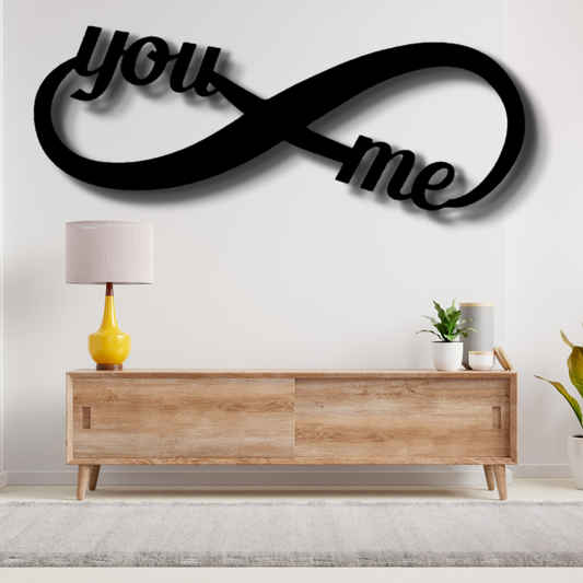 You and Me Infinity Metal Sign, You and Me Infinity Wall Hanging Gift For Amazing Wife, Wedding  Anniversary Gift ,Indoor Wall Decoration, Housewarming Gift For Romantic Couple,