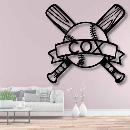 Personalized Baseball Player Monogram, Baseball Player Wall Decoration, Sports Lover Living Room Decor