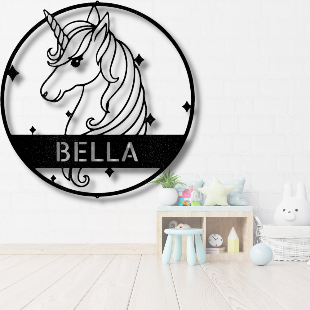 Personalized Unicorn Metal Sign, Unicorn Metal Wall Decor, Unicorn Metal Wall Hangings ,Birthday Gift, For Little Daughter, Kids Room Decoration