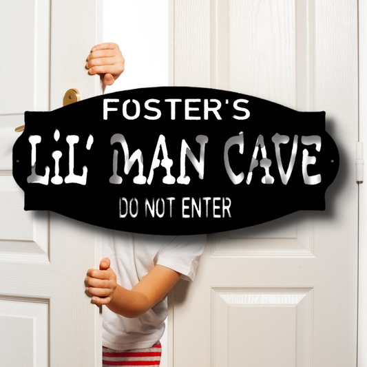 Personalized Lil Man Cave Boys Room Sign, Playroom Wall Decor, Baby Boy Birthday Gift, Brothers Room Decor