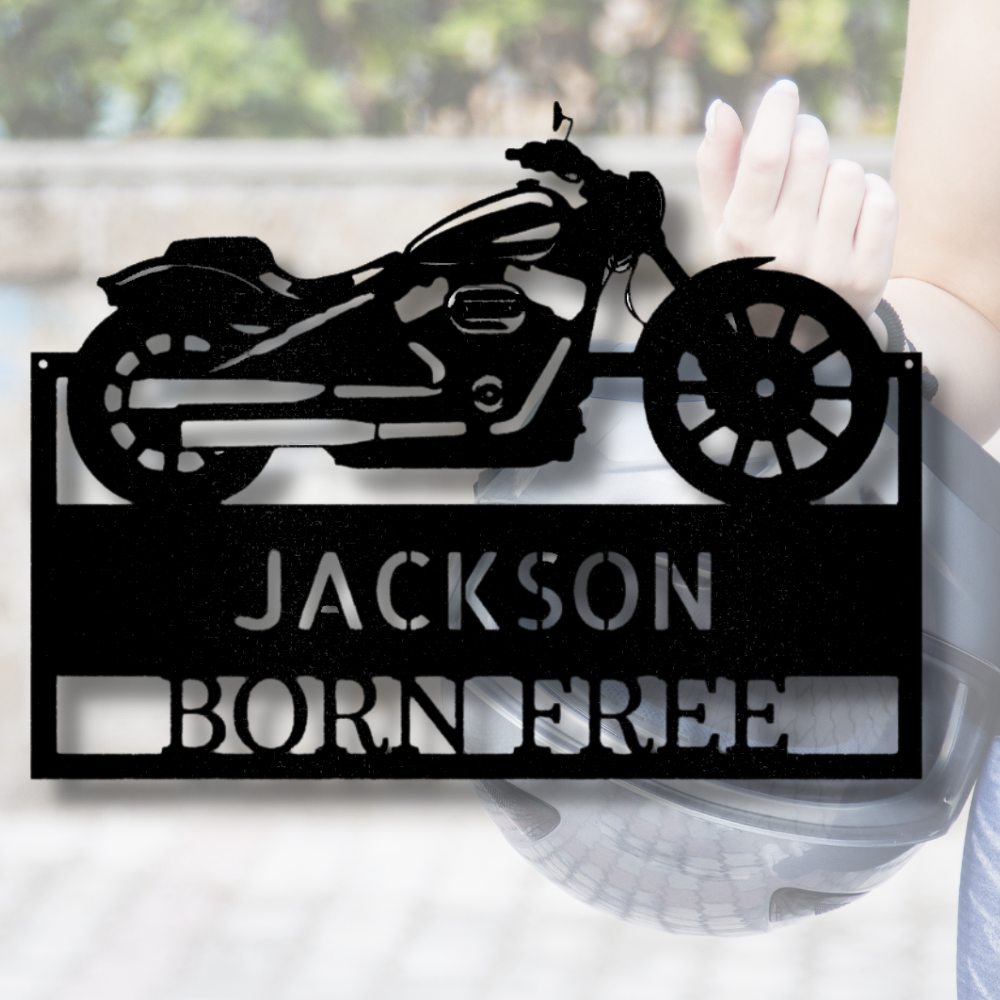 Custom Biker  Shop Metal Sign, Personalized Motorcycle Wall Hanging, Indoor Outdoor Decor, Fathers Day Gift For Him, New Garage Decoration