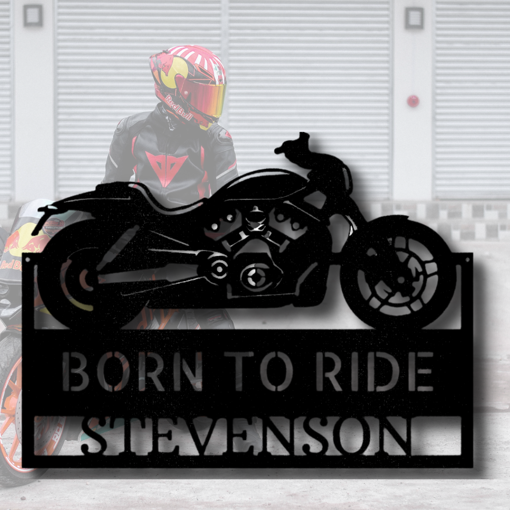 Custom Motorcycle Metal Sign, Indoor Outdoor Wall Decor, Personalized  Last Name Born to Ride Wall Art, Fathers Day Gift For Dad.