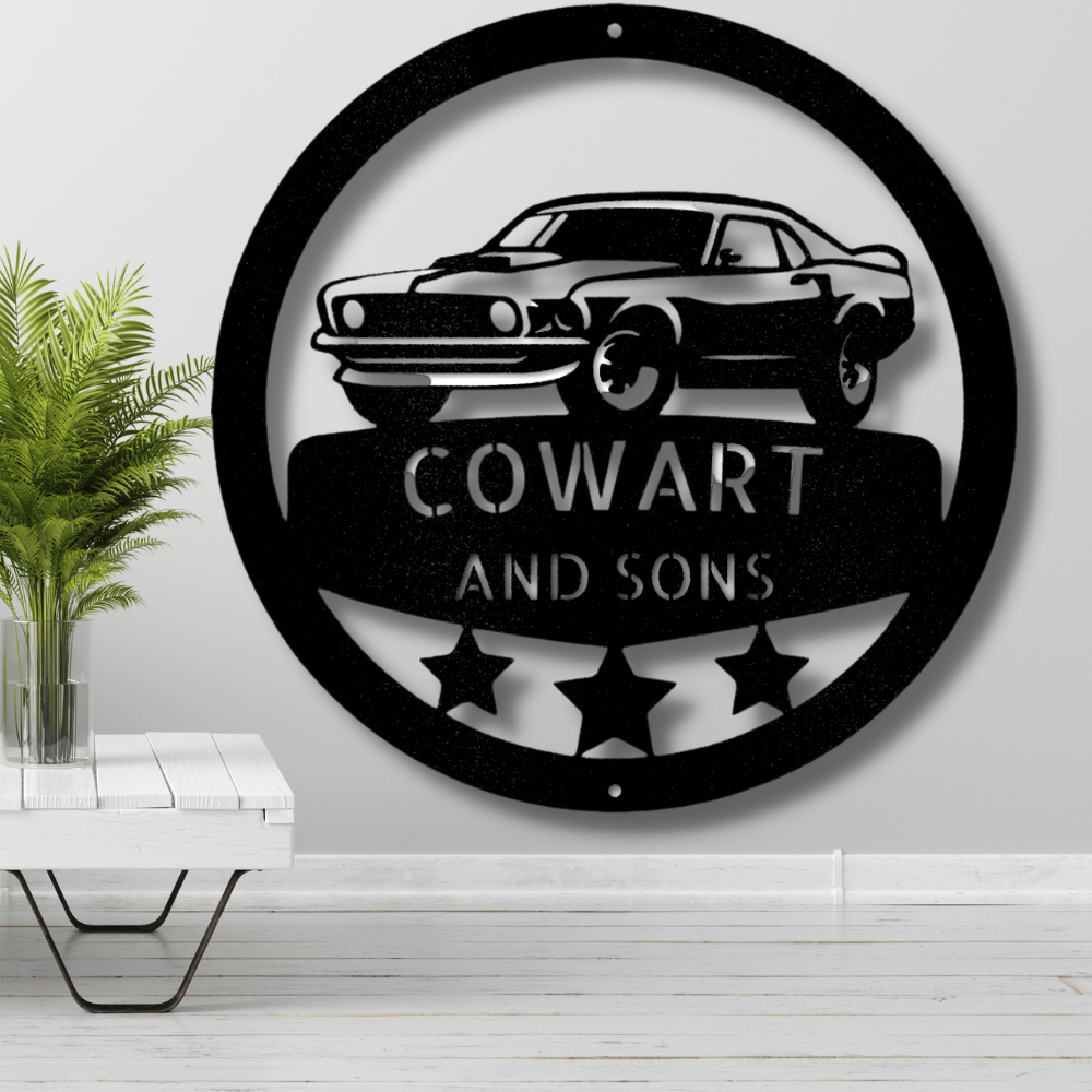 Customizable  Muscle Car Metal Sign, Personalized  Hot Rod Garage Decor, Muscle Car Wall Hanging, Birthday Gift For Mechanic Husband, Fathers Day Gift For Him.