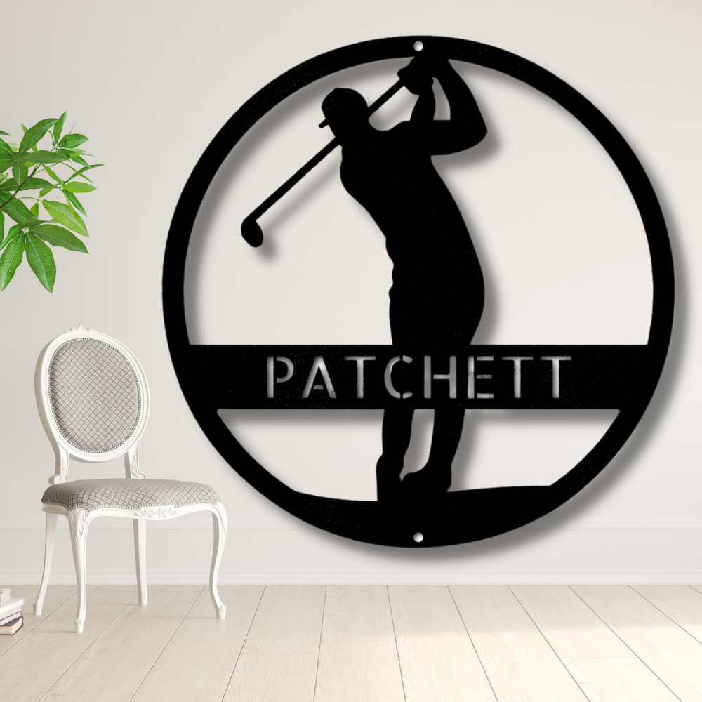 Golfer Metal Sign, Personalized PGA Lover Metal Art, Wall Hangings, Indoor Outdoor Decor, Birthday Gift For Him, Custom Fathers Day Gift