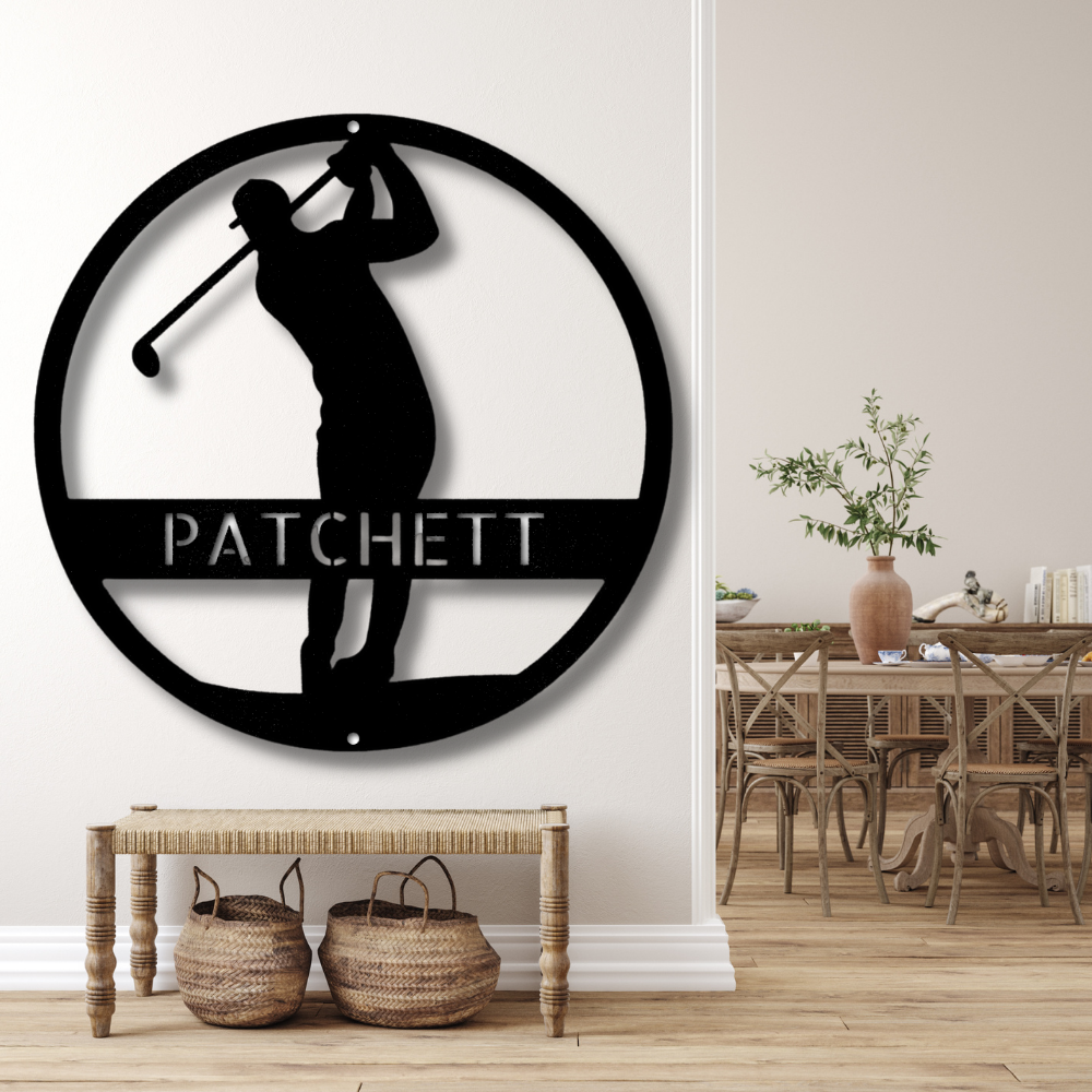 Golfer Metal Sign, Personalized PGA Lover Metal Art, Wall Hangings, Indoor Outdoor Decor, Birthday Gift For Him, Custom Fathers Day Gift