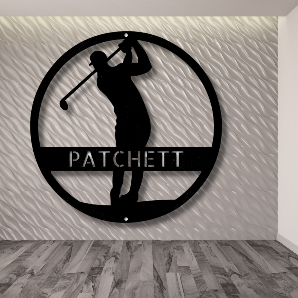 Golfer Metal Sign, Personalized PGA Lover Metal Art, Wall Hangings, Indoor Outdoor Decor, Birthday Gift For Him, Custom Fathers Day Gift