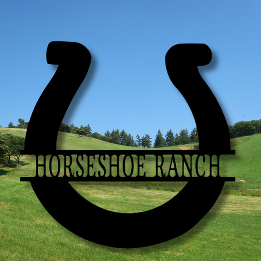 Simple Horseshoe Metal Sign, Personalized Horseshoe Metal Art Decor, Living Room Wall Decor, House warming Gift For Rancher Dad, Indoor Outdoor Wall Hangings.