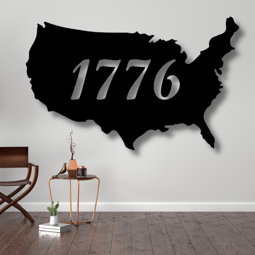 1776 Metal  Sign, U.S.A Metal Art Decoration, Home Wall Hangings Gift For Patriotic Mom, Housewarming Gift for Her.