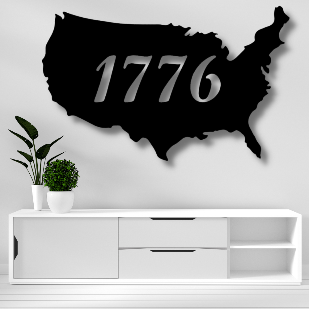 1776 Metal  Sign, U.S.A Metal Art Decoration, Home Wall Hangings Gift For Patriotic Mom, Housewarming Gift for Her.