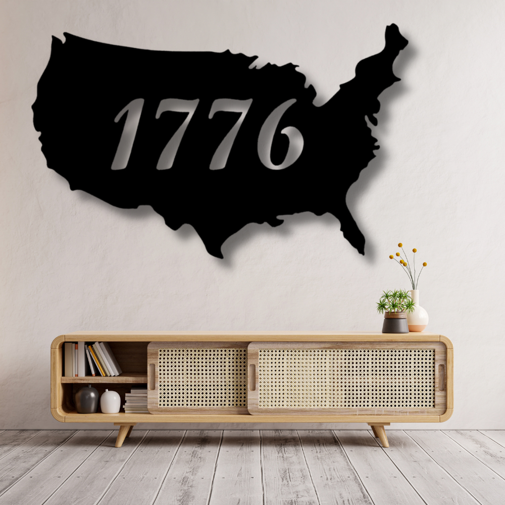 1776 Metal  Sign, U.S.A Metal Art Decoration, Home Wall Hangings Gift For Patriotic Mom, Housewarming Gift for Her.