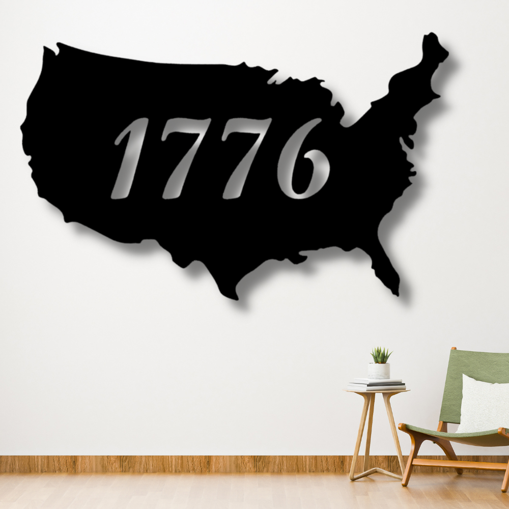 1776 Metal  Sign, U.S.A Metal Art Decoration, Home Wall Hangings Gift For Patriotic Mom, Housewarming Gift for Her.