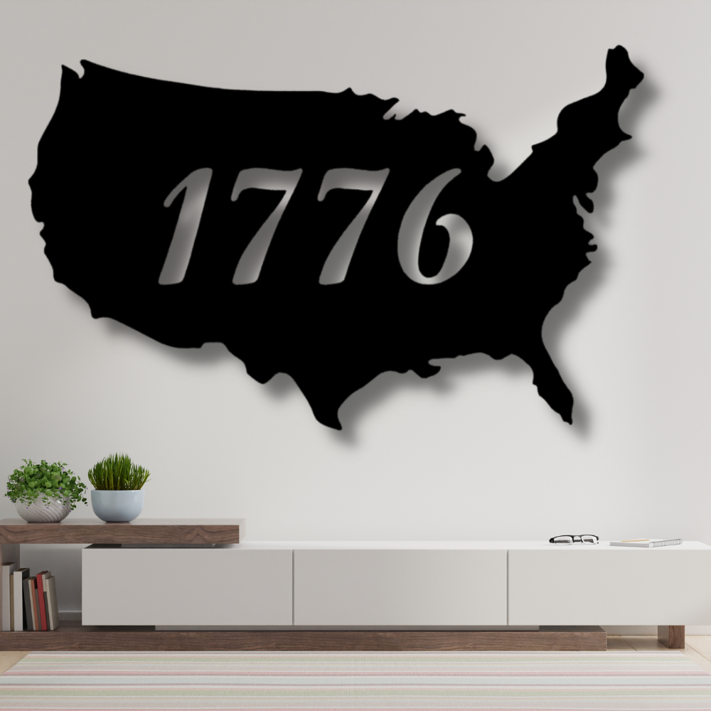 1776 Metal  Sign, U.S.A Metal Art Decoration, Home Wall Hangings Gift For Patriotic Mom, Housewarming Gift for Her.