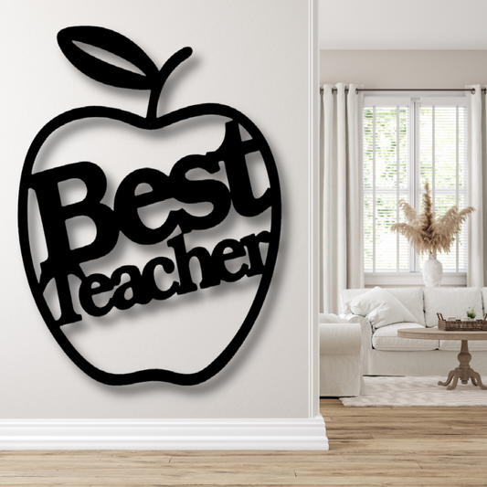 Best Teacher Metal Sign, Living Room Wall Art Decor, Appreciation Gift For Her, Birthday Gift For Teacher Mom, Indoor Wall Hangings, Housewarming Gift