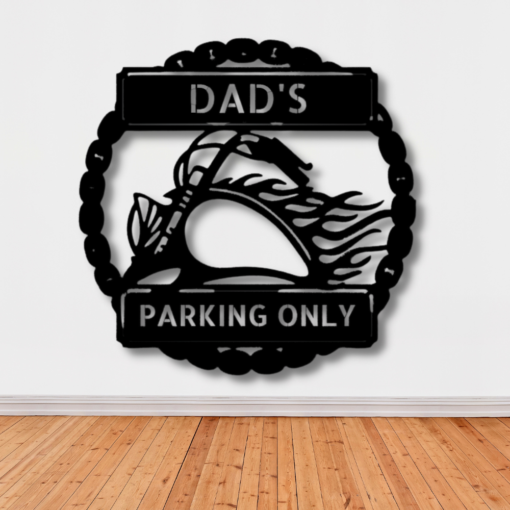 Custom Motorcycle Parking Metal Sign, Personalized Motorcycle Parking Plaque with Name, Birthday Gift For Bike Loving Dad, Christmas Gift For Biker Him