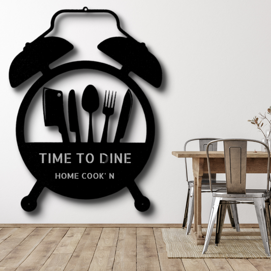 Personalized Food Time Metal Sign, Custom  Food Time Metal Art Monogram, Kitchen Wall Art Decoration Gift For Her, Housewarming Gift For Her, Birthday Gift For Chef Mom