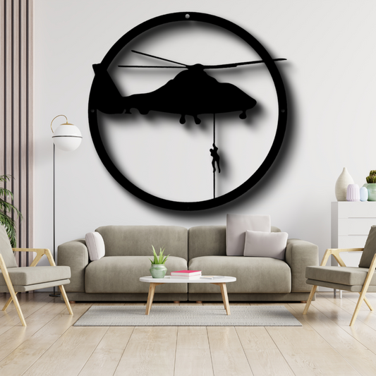 Helicopter Drop Metal Sign, Helicopter Drop Wall Hanging Gift For Veteran Dad, Housewarming Gift For Him,  Birthday Gift For Him, Living Room Wall Art