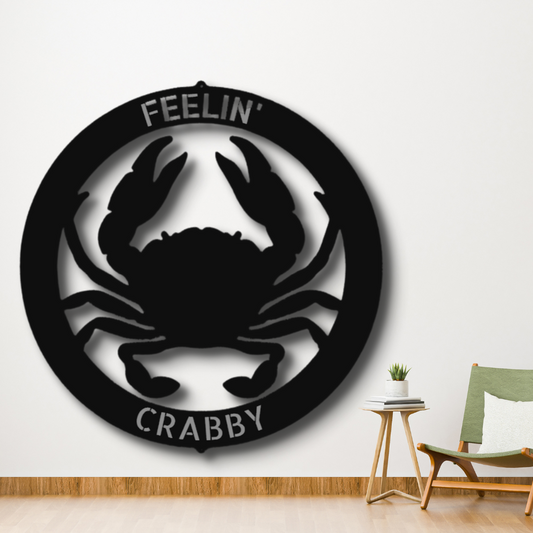 Personalized Crab Ring Metal Sign, Custom  Crab Ring Metal Art Wall Decor, Living Room decoration. Housewarming Gift For Him, Cabin Wall Hanging, Fireplace Decor,