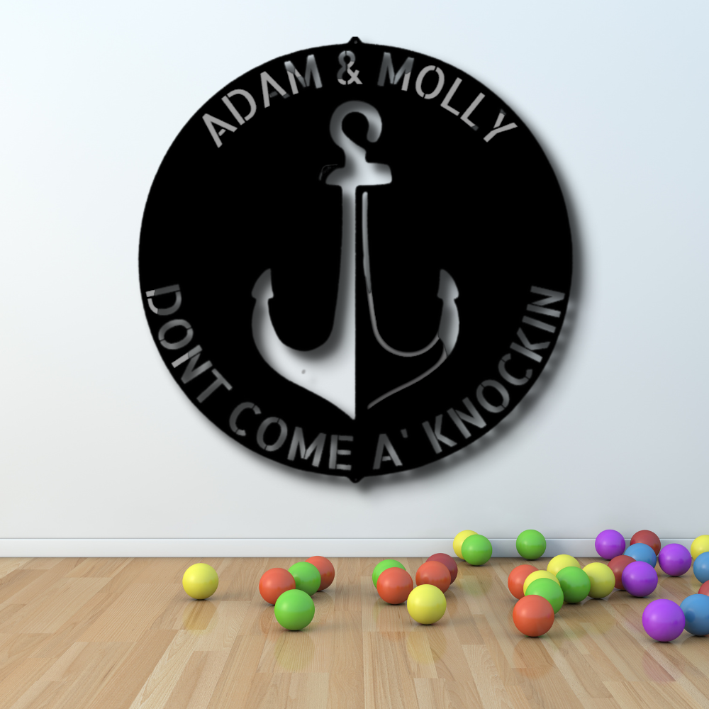 Personalized Anchor Metal Sign, Custom Anchor Door Hanging, Front Door Decor, Housewarming Gift For Him, Kids Room Door Hanging, Birthday Gift For Him