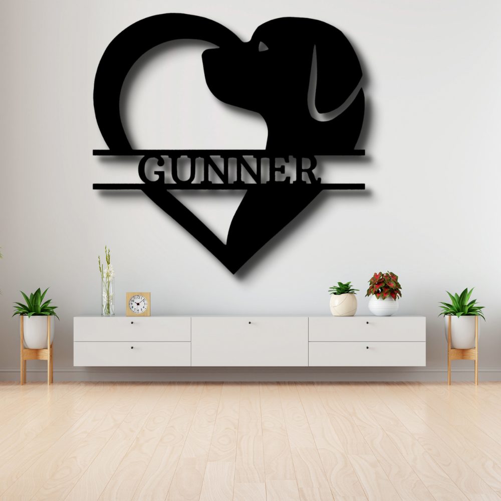 Custom Dog Love Metal Sign, Personalized Dog Love Wall Hanging Gift For Pet Loving Mom, Housewarming Decor, Indoor Outdoor Wall Art, Pet Memorial Wall Sign, Birthday Gift For Her