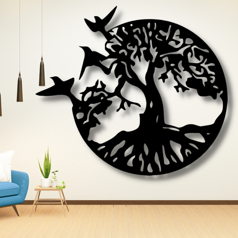 Take Flight Tree Metal Sign, Tree of Life Wall Decor, Indoor Outdoor Hangings, Metal Art Christmas Gift