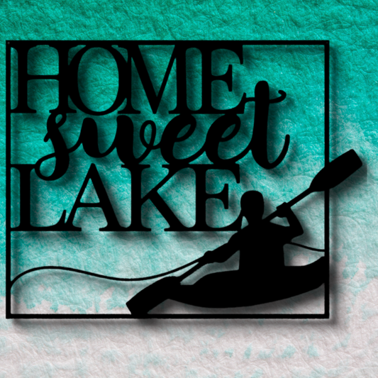 Home Sweet Lake Quote Kayaking Metal Art Sign, Sweet Home Wall Art Decor, Living Room Wall Art Sign, Housewarming Gift For Her