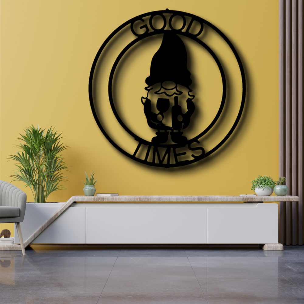 Custom Name Gnome Ring Monogram, Personalized Gnome Metal Art,  Christmas Wall Art, Indoor Wall Decor, Housewarming Gift.