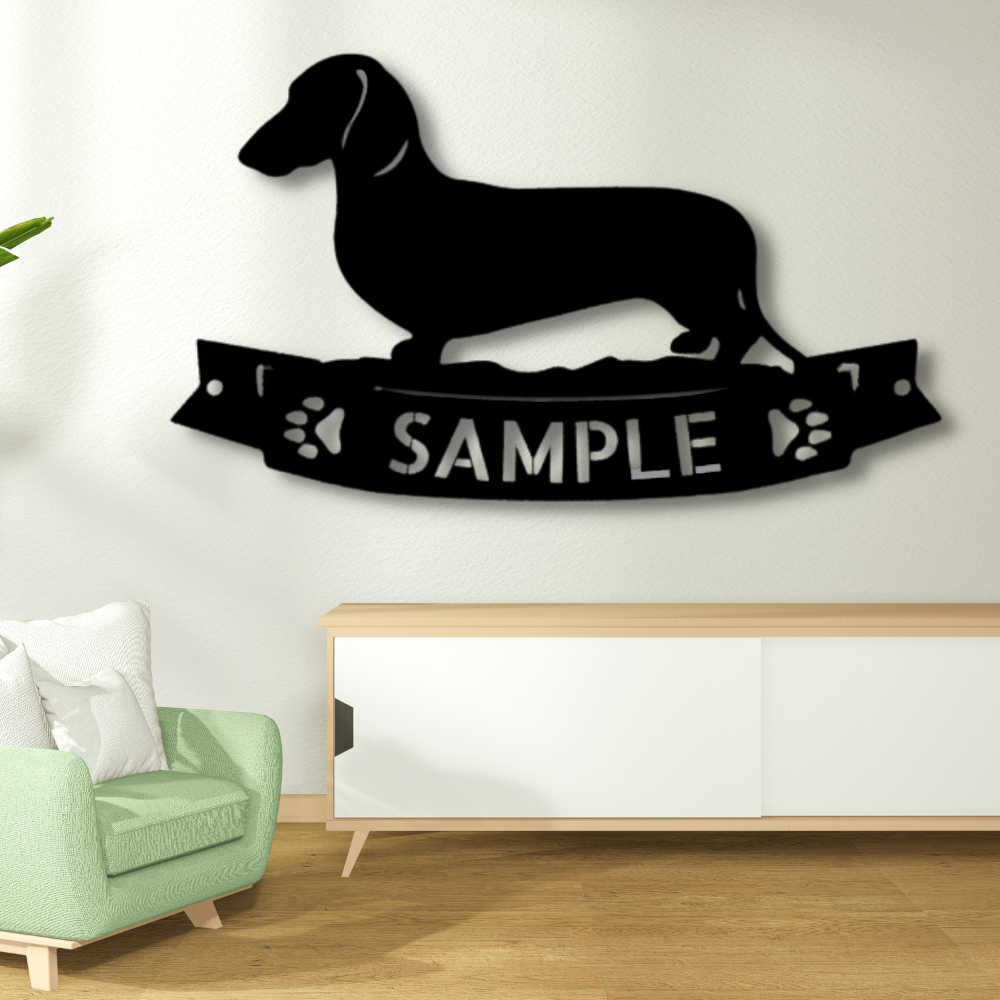 Custom Dachshund Metal Sign, Personalized Daschund Wall Art Gift For Pet Lover, Indoor Wall Hanging, Housewarming Gift, Birthday Gift For Her