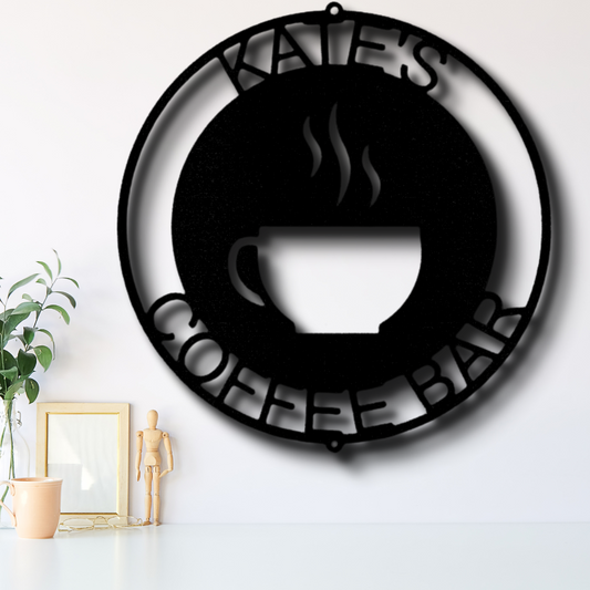 Custom Coffee Haze Metal Art Sign, Personalized Coffee Haze In A Mug Metal Sign, Diner Wall Hanging, Establishment Wall Art Decor, Gift For Coffee Lover.