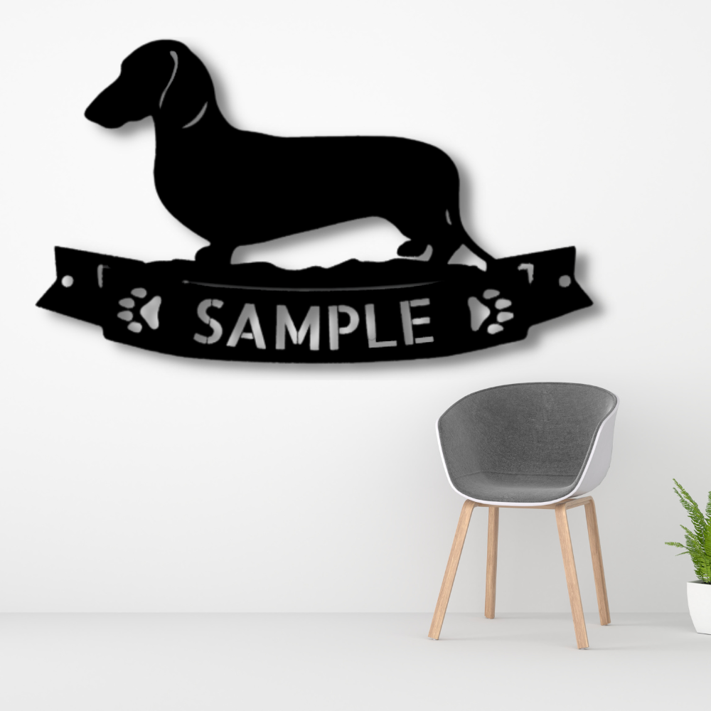 Custom Dachshund Metal Sign, Personalized Daschund Wall Art Gift For Pet Lover, Indoor Wall Hanging, Housewarming Gift, Birthday Gift For Her