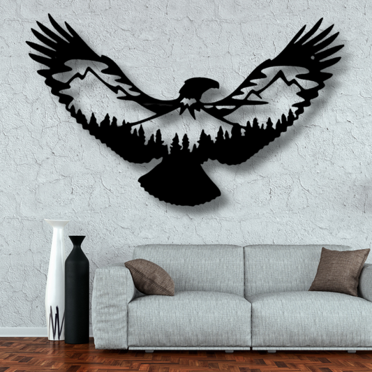 Eagle Scene Metal Sign. Flying Eagle LIving Room Decoration. Indoor Wall Art decor. Housewarming Gift For Her. New House Wall Art Decor