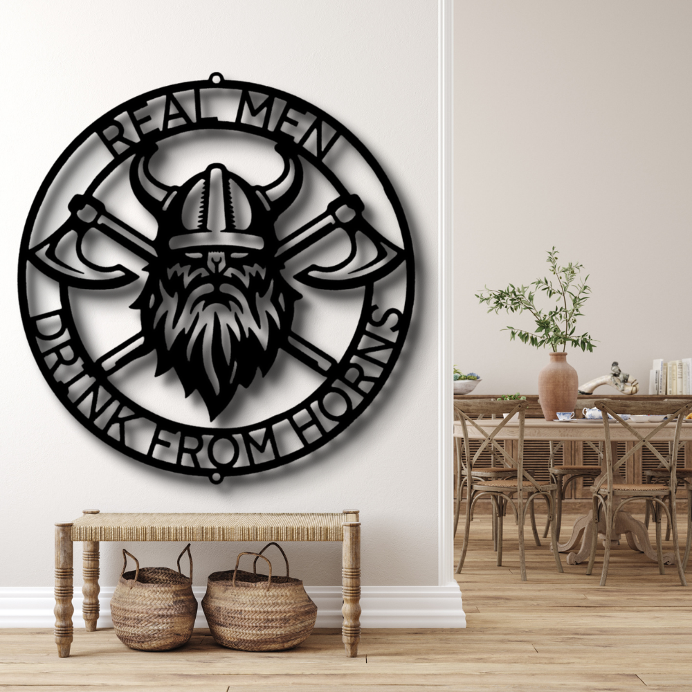 Custom Battle Axe Ring Monogram, Personalized Viking Battle Ring Art, Bar room decoration, Indoor Outdoor Hanging, Living room Decor, Birthday Gift for Him, Birthday Gift for Dad