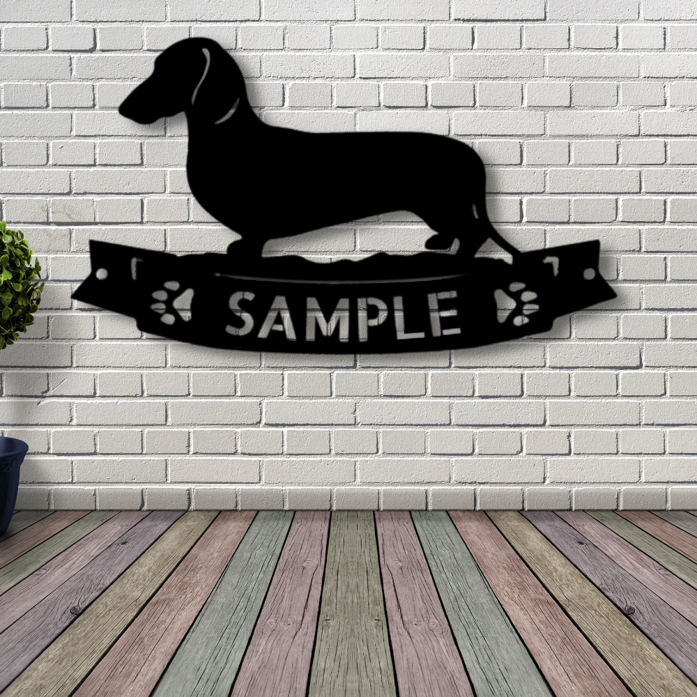 Custom Dachshund Metal Sign, Personalized Daschund Wall Art Gift For Pet Lover, Indoor Wall Hanging, Housewarming Gift, Birthday Gift For Her