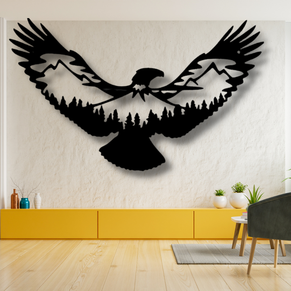 Eagle Scene Metal Sign. Flying Eagle LIving Room Decoration. Indoor Wall Art decor. Housewarming Gift For Her. New House Wall Art Decor