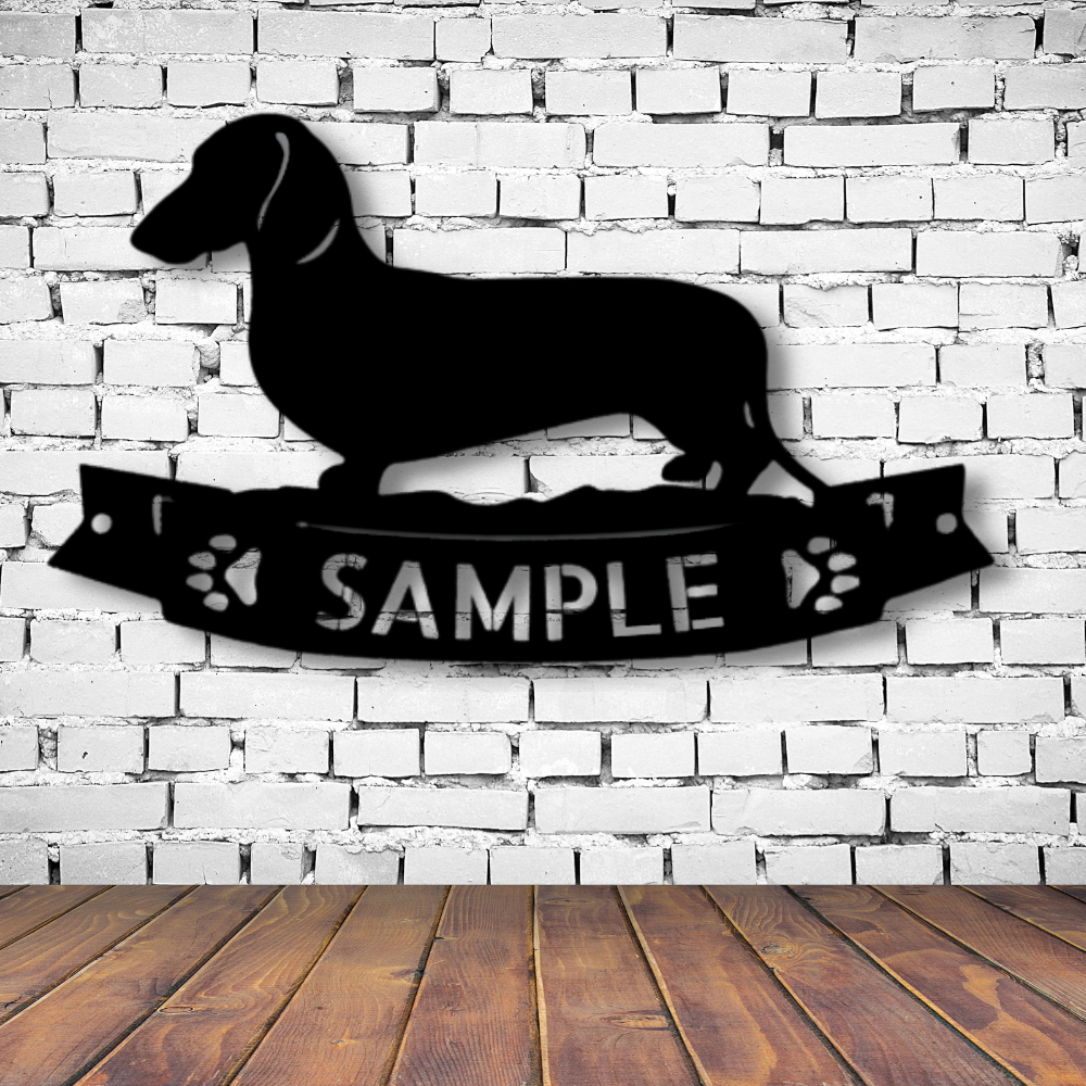 Custom Dachshund Metal Sign, Personalized Daschund Wall Art Gift For Pet Lover, Indoor Wall Hanging, Housewarming Gift, Birthday Gift For Her