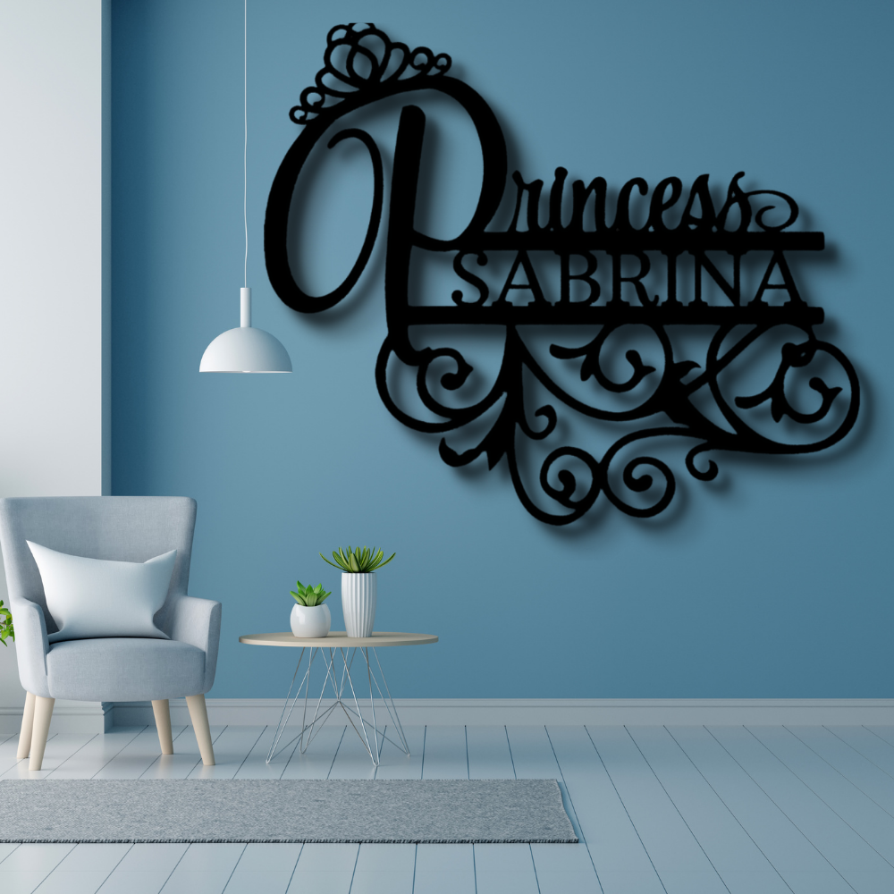 Custom Princess Metal Sign For Adorable Daughter, Bedroom Wall Hangings, Interior Home Decor, Birthday Gift For My Adorable Princess