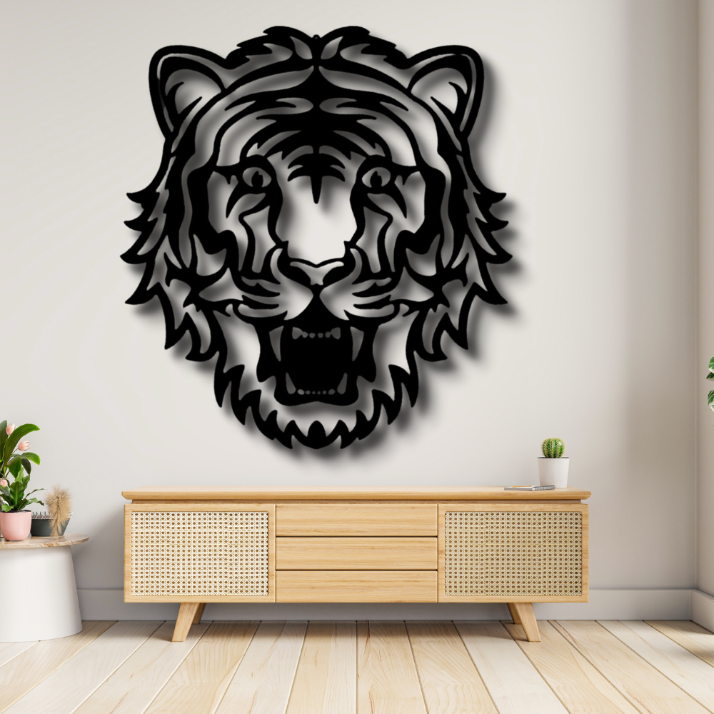 Eye of the Tiger  Metal Sign, Tiger Head Metal Art Sign, Indoor Wall Art Hanging, Man Cave Hanging, Birthday Gift For Him, Housewarming Gift