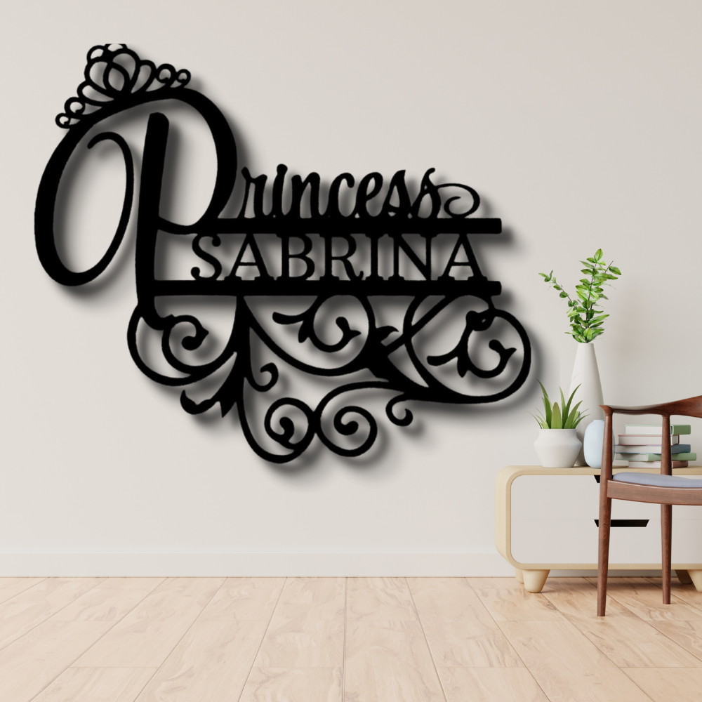 Custom Princess Metal Sign For Adorable Daughter, Bedroom Wall Hangings, Interior Home Decor, Birthday Gift For My Adorable Princess