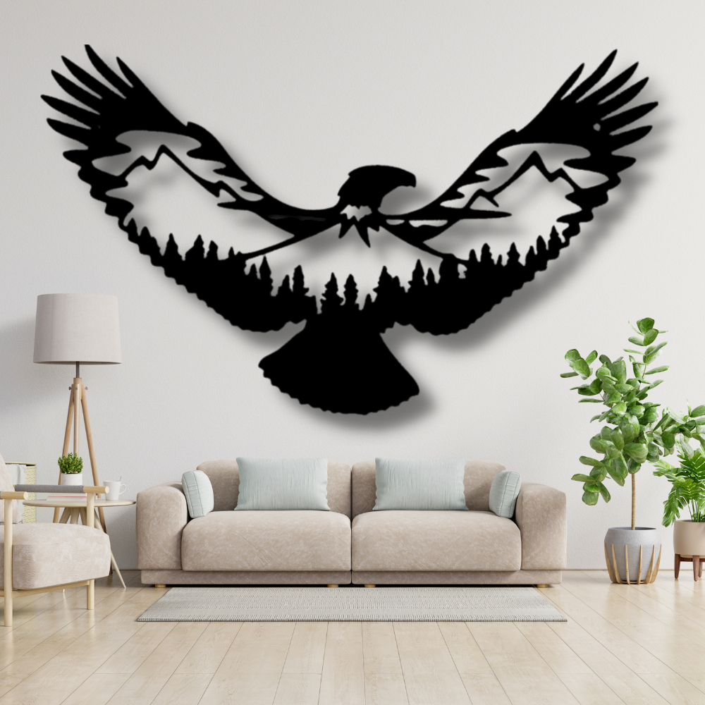 Eagle Scene Metal Sign. Flying Eagle LIving Room Decoration. Indoor Wall Art decor. Housewarming Gift For Her. New House Wall Art Decor