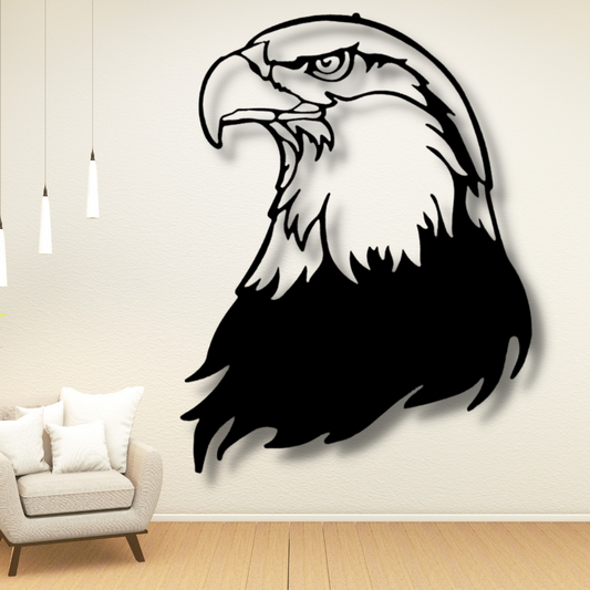 Bald Eagle Head Metal Sign, Housewarming Gift For Her, Birthday Gift For Patriotic Dad, Cabin Wall Hanging, Interior Wall Decor, Metal Wall Hanging, From Bonus Daughter