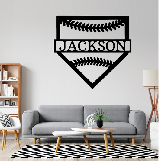 Metal Sport Decor, Personalized Baseball Player Name Sign Decoration, Sports Lover Home Decor