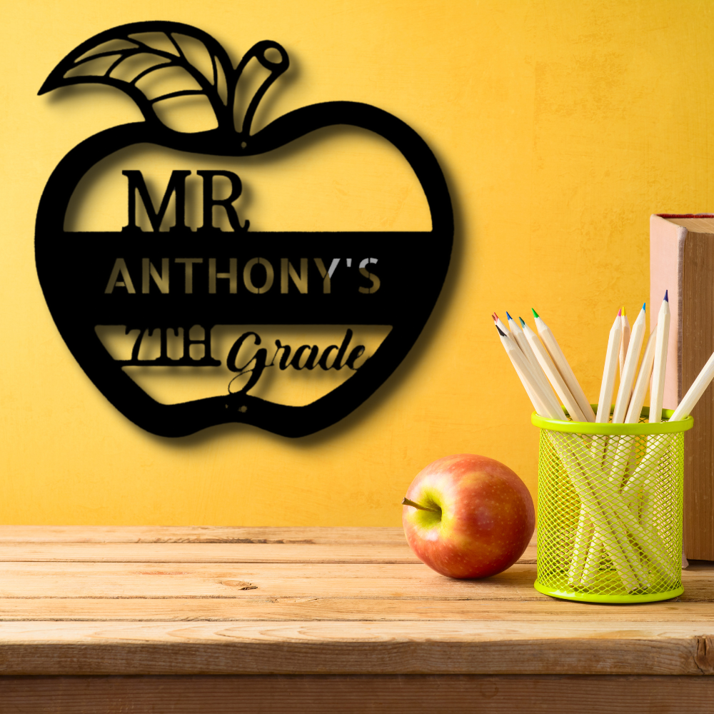 Custom Teacher Name Metal  Sign, Personalized Teacher Name Appreciation Gift, Classroom Wall Decor, Class Teacher Name Wall Hanging, Appreciation Gift For Teacher.