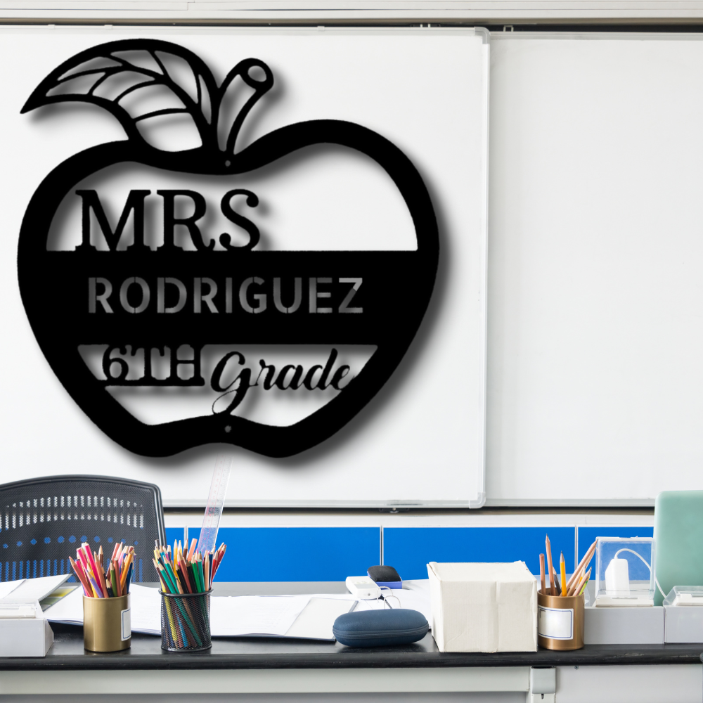 Custom Teacher Name Metal  Sign, Personalized Teacher Name Appreciation Gift, Classroom Wall Decor, Class Teacher Name Wall Hanging, Appreciation Gift For Teacher.