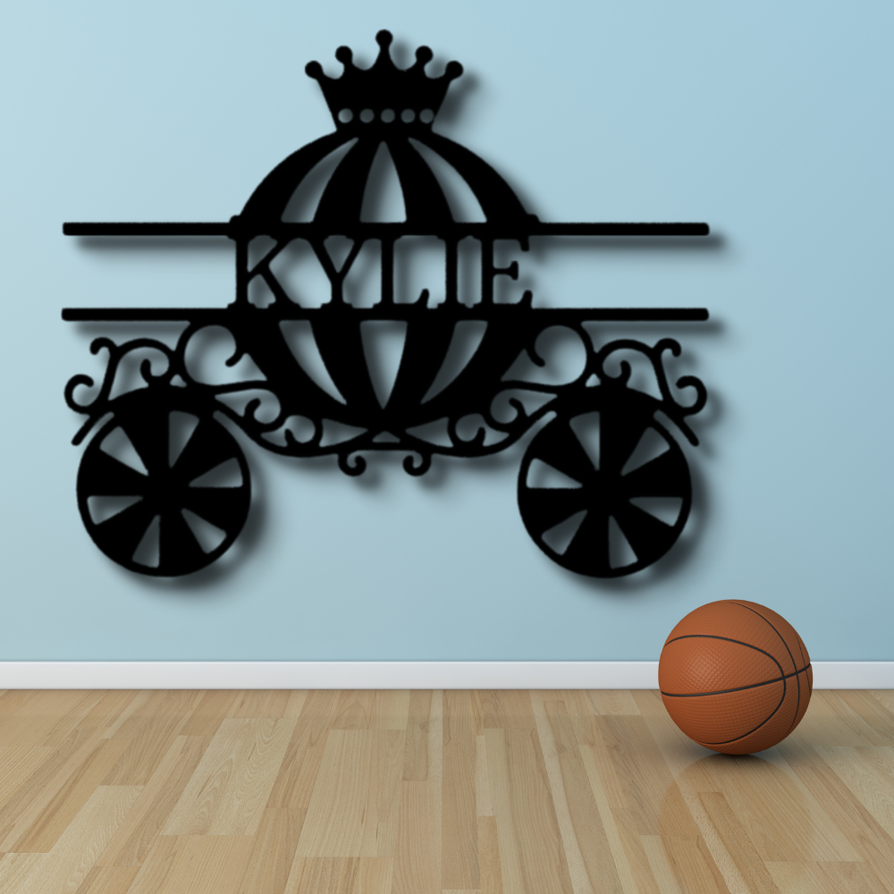 Personalized Carriage Metal Art Sign, Customized Carriage Name Sign Decoration,  Kids Room Wall Decor, Playroom Wall Hanging, Birthday Gift For My Adorable Princess,