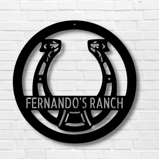 Custom Horseshoe Metal Sign, Personalized Horseshoe Metal Art Decor, Farmhouse Wall Hanging, Birthday Gift For Horse Lover Dad, Ranch Wall Decor