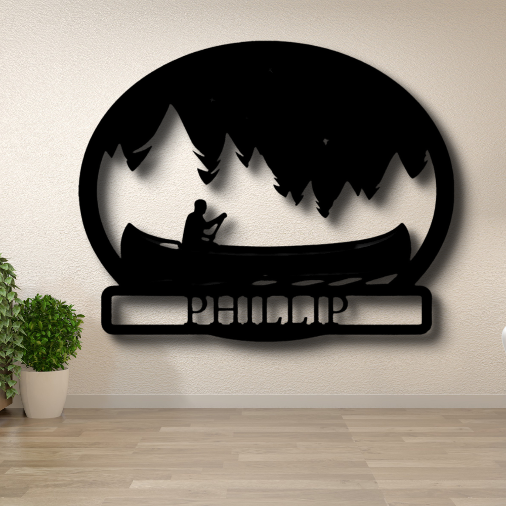 Personalized Midnight Rowing Metal Sign, Midnight Rowing Metal Plaque With Name, Housewarming Metal Art Decor, Cabin Wall Hanging, Birthday Gift For Him