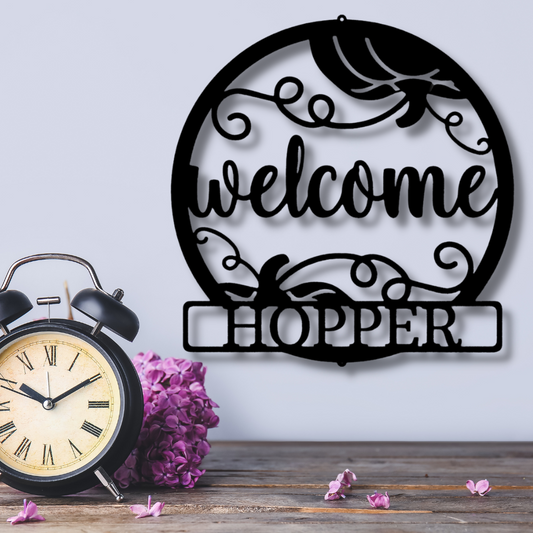 Custom Welcome Metal Sign, Personalized Welcome Art Sign Gift For Him, Indoor Outdoor Wall  Hanging Plaque, Indoor Wall Art Decor, Welcome Sign  Art For Serviceman  Husband