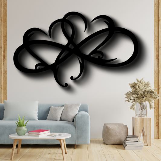 New Infinity Hearts Metal  Sign, Infinity Hearts Wall Art Decor, Housewarming Gift, Living Room Wall Art, Indoor Hanging.